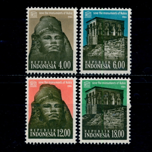 INDONESIA(ε׽þ)-#638~41(4)-RAMSES II AND KIOSK OF TRAJAN, POHILAE( ,Ʈߴ Űũ)-1964.3.8
