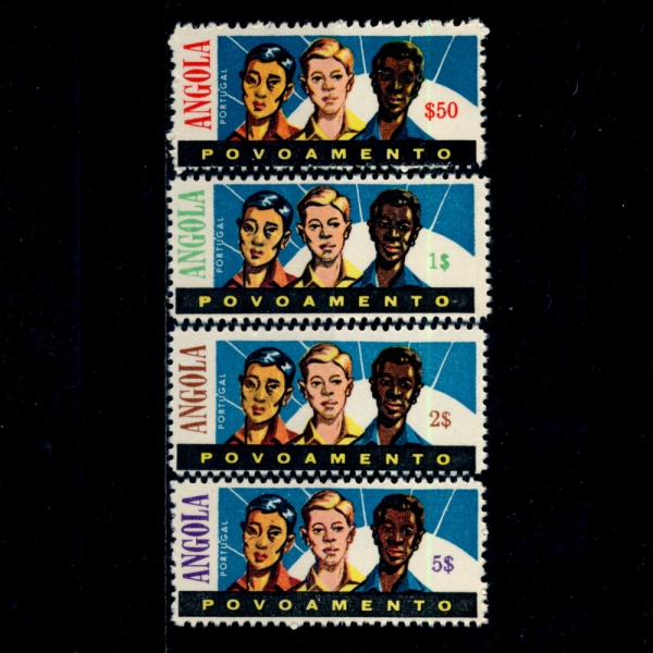 ANGOLA(Ӱ)-#443~4, RA17~8(4)-YELLOW, WHITE AND BLACK MEN(,   )-1962.7.1