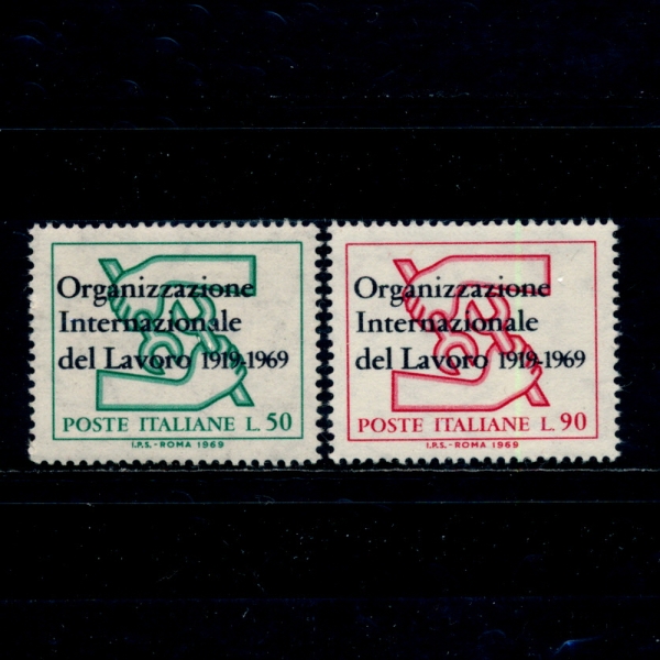 ITALY(Ż)-#1003~4(2)-ILO, 50TH ANNIV.( 뵿ⱸ)-1969.6.7
