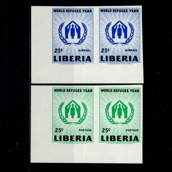 LIBERIA(̺)-IMPERF( 2)-#388, C124(2)-WORLD REFUGEE YEAR(  )-1960.4.7