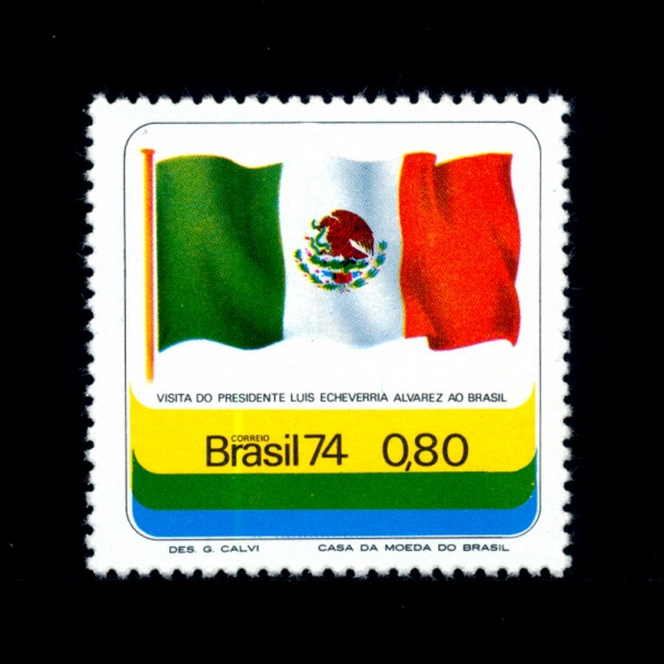 BRAZIL()-#1355-80c-MEXICAN FLAG(߽ )-1974.7.24