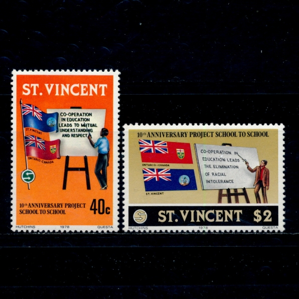 ST.VINCENT(Ʈ Ʈ)-#535~6(2)-FLAGS OF ONTARIO AND ST.VINCENT, TEACHER(,)-1978.9.7