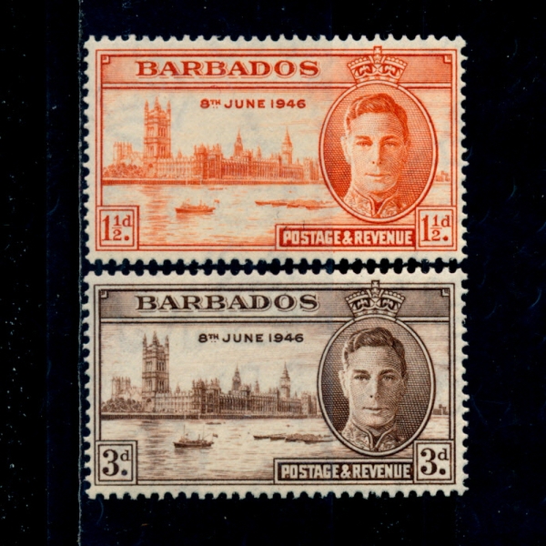 BARBADOS(ٺ̵)-#207~8(4)-RETURN TO PEACE AT END OF WORLD WAR II(ȭ)-1946.9.18