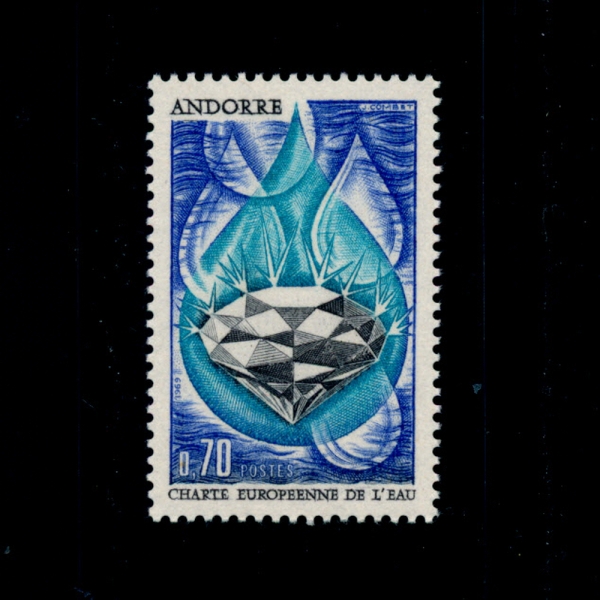 ANDORRA,FRENCH ADMIN.(ȵ )-#191-70c-DROPS OF WATER & DIAMOND( ̾Ƹ)-1969.9.27