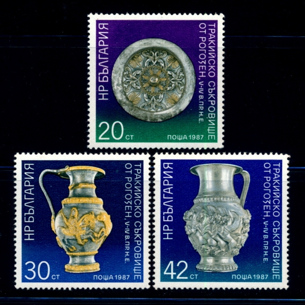 BULGARIA(Ұ)-#A1262(3)-EMBOSSED AND GILDED SILVER ARTIFACTS(簢  ݹ   )-1987.3.31