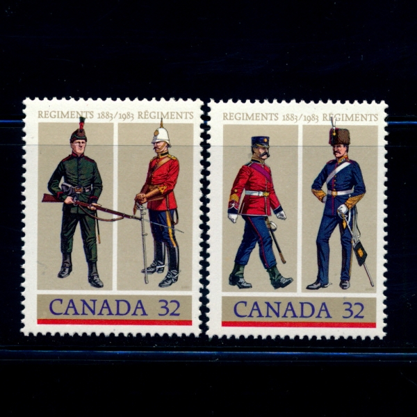 CANADA(ĳ)-#1007~8(2)-ARMY REGIMENTS, CENTENARIES AND UNIFORMS(,)-1983.11.10