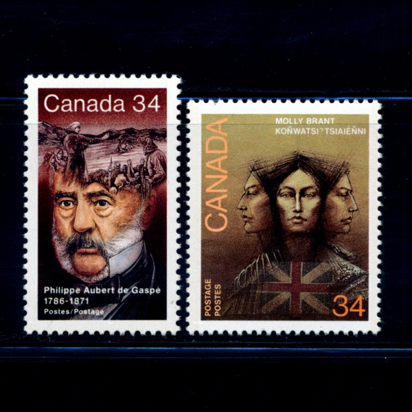 CANADA(ĳ)-#1090~1(2)-PHILIPPE AUBERT DE GASPE AND MOLLY BRANT(ʸ   , 귣Ʈ)-1986.4.14