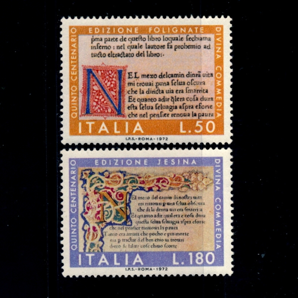 ITALY(Ż)-#A578(2)-500TH ANNIV. OF THREE ILLUMINATED EDITIONS OF DANTE\