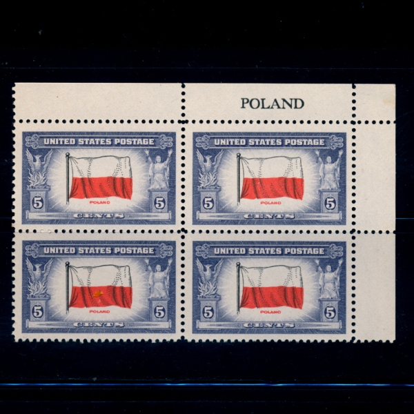 UNITED STATES(̱)-4 -#909-5C-FLAG OF POLAND( )-1943