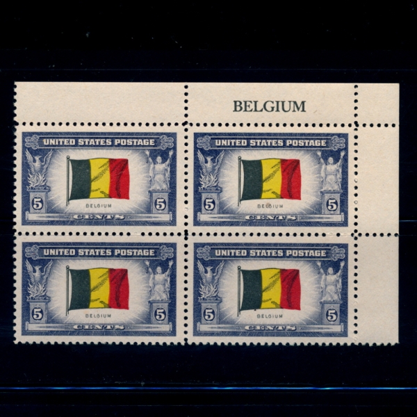 UNITED STATES(̱)-4 -#914-5C-FLAG OF BELGIUM(⿡ )-1943