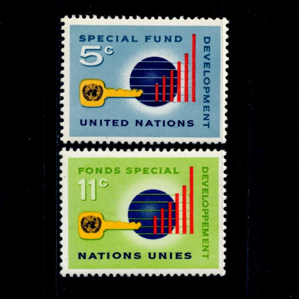 UNITED NATIONS,OFFICES IN NEW YORK( -)-#137~8(2)-PROGRESS CHART, KEY & GLOBE( ǥ,,)-1965.1.25