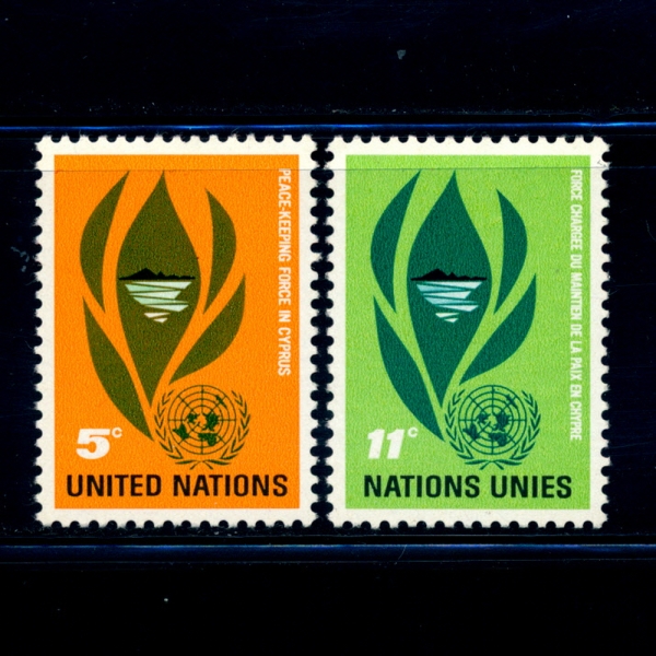 UNITED NATIONS,OFFICES IN NEW YORK( -)-#139~40(2)-LEAVES & VIEW OF CYPRUS(Űν )-1965.3.4