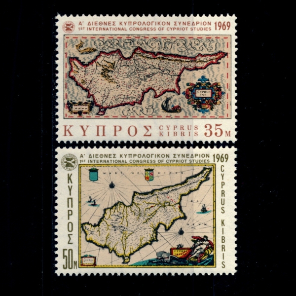 CYPRUS(Űν)-#324~5(2)-ANCIENT MAP OF CYPRUS( Ű )-1969.4.7