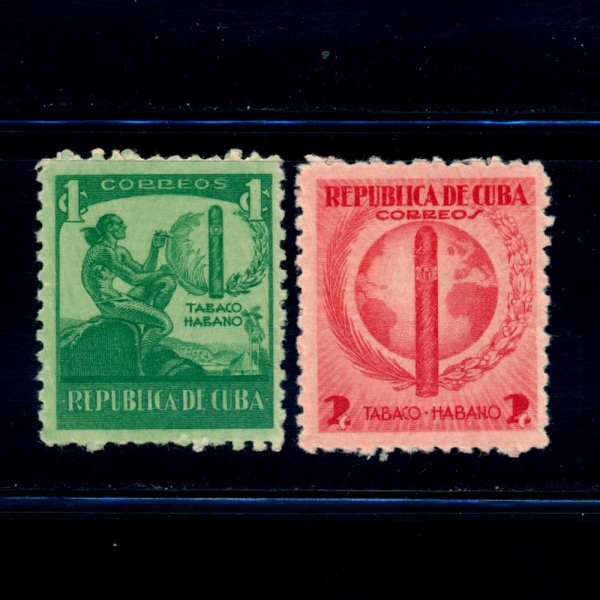CUBA()-#356~7(2)-CIBONEY INDIAN, CIGAR AND GLOBE(ú,,)-1939.8.28