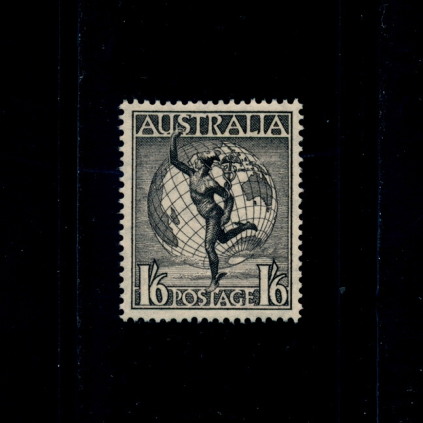 AUSTRALIA(Ʈϸ)-#C6-1sh6p-MERCURY AND GLOBE(ť,)-1949.9.1