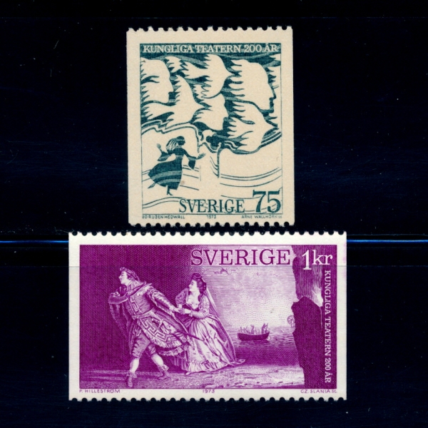 SWEDEN()-#992~3(2)-BICENTENARY OF THE ROYAL THEATER IN STOCKHOLM(ո  )-1973.1.18