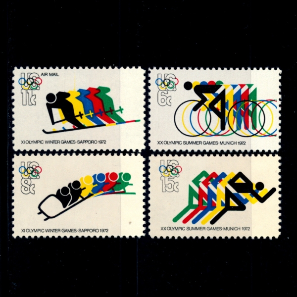 UNITED STATES(̱)-#1460~2, C85(4)-11TH WINTER OLYMPIC GAMES, SAPPORO, JAPAN, FEB. 3-13(11ȸ  ø 1972)-1972.8.17
