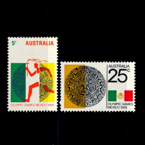 AUSTRALIA(Ʈϸ)-#442~3(2)-19TH WINTER OLYMPIC GAMES, MEXICO CITY, OCT. 12-27(19ȸ ߽ ø 1968)-1968.10.2