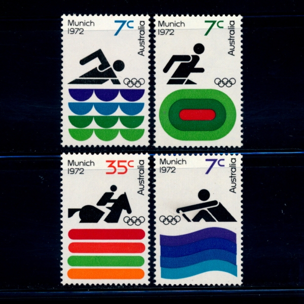 AUSTRALIA(Ʈϸ)-#527~30(4)-20TH SUMMER OLYMPIC GAMES, MUNICH, AUG. 26- SEP. 11(20ȸ  ϰø 1968)-1972.8.28