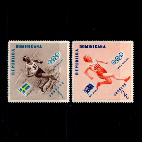 DOMINICA REPUBLIC(̴ī ȭ)-#479~80(2)-16TH SUMMER OLYMPIC GAMES, MELBOURNE, NOV. 22-DEC. 8, 1956(16ȸ  ϰø 1956)-1957.6.18