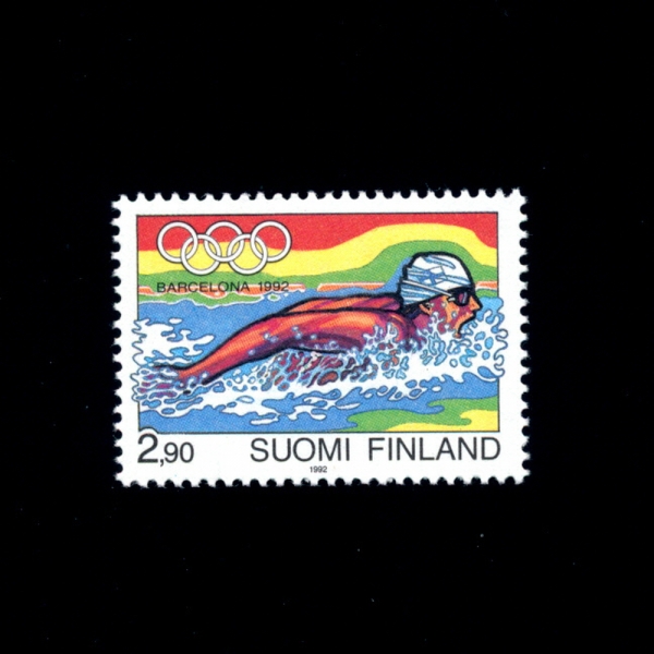 FINLAND(ɶ)-#879-2.90m-1992 SUMMER OLYMPIC GAMES, BARCELONA AND SWIMMER(25ȸ ٸγ ϰø 1992,)-1992.2.4