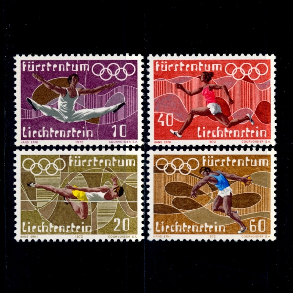 LIECHTENSTEIN(ٽŸ)-#496~9(4)-20TH SUMMER OLYMPIC GAMES, MUNICH. 1972(20ȸ  ϰ ø 1972)-1972.3.16