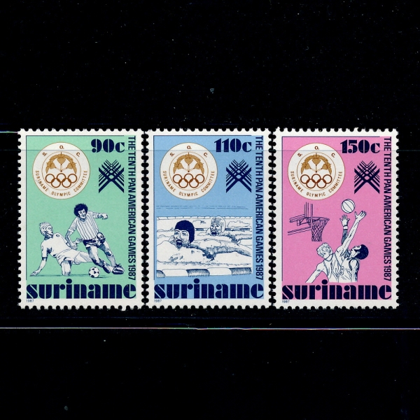 SURINAM()-#763~5(3)-10TH PAN-AMERICAN GAMES, INDIANAPOLIS, JULY 23(10ȸ  Ƹ޸ĭ ,εֳ)-1987.6.3