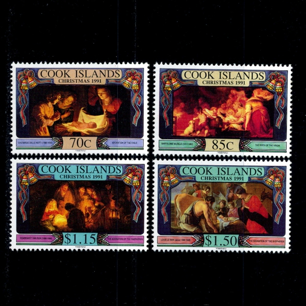 COOK ISLANDS( )-#1050~3(4)-CHRISTMAS AND PAINTINGS(,ȭ)-1991.11.12