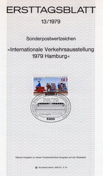 GERMANY()-#1294-60pf-FIRST ELECTRIC TRAIN, 1879 BERLIN EXHIBITION(   )- ߽øī(MAXIMUMCARD)-1979.5.17