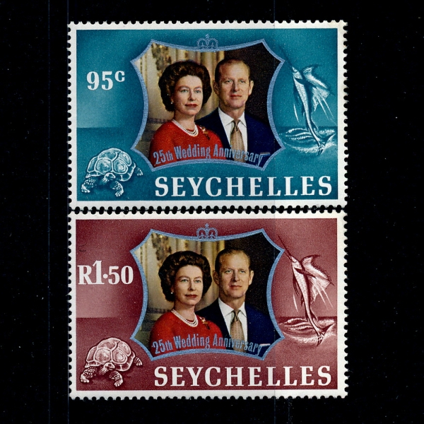 SEYCHELLES(̼)-#309~10(2)-25TH ANNIV. OF WEDDING OF QUEEN ELIZABETH II AND PRINCE PHILIP(ں ȥ 25ֳ)-1972.11.20